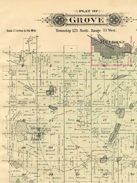 Plat Map Of Grove Township Mnopedia 8225